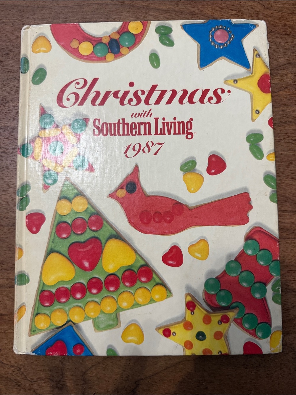 Southern Living Vintage Holiday Book with Red, Green, Yellow, Blue, Cream Cover